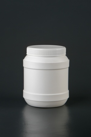 Банка ПНД Б-010 1 л, комплект с крышкой, белый